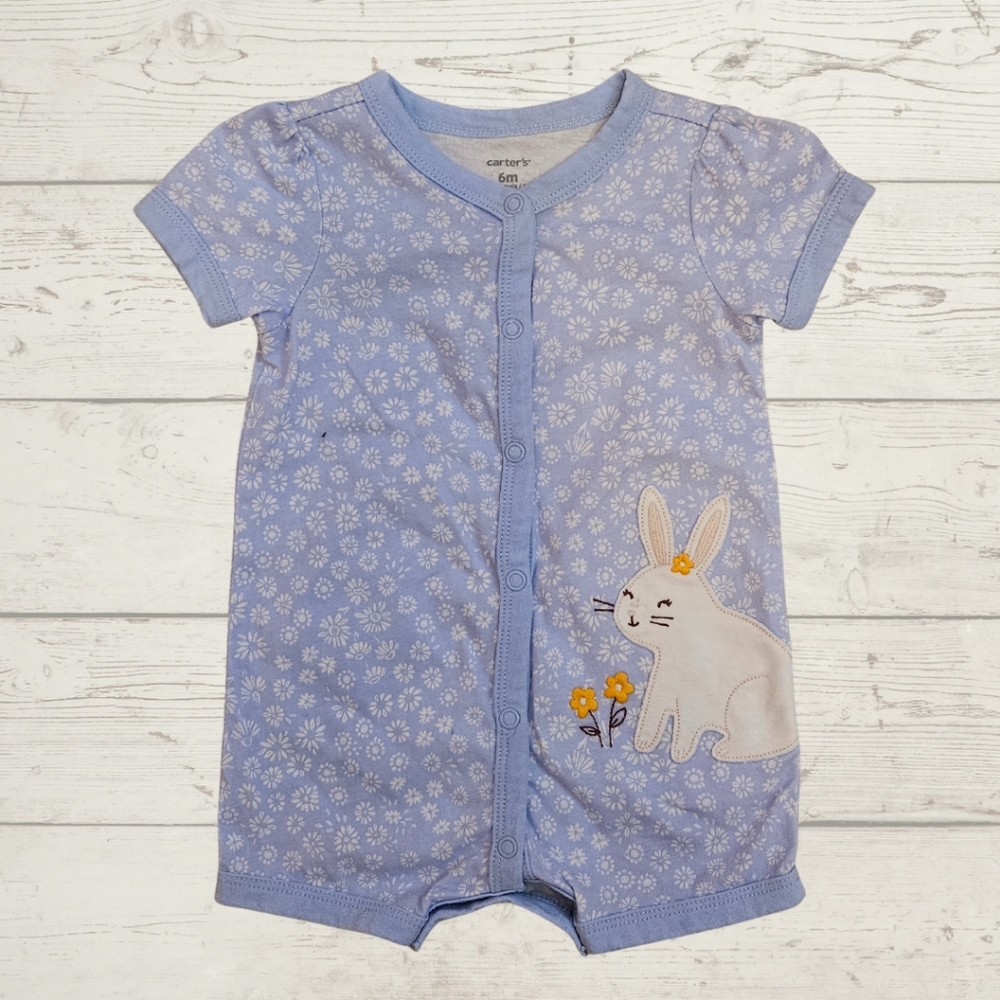 Carter's Blue Bunny Short Romper Size 6m